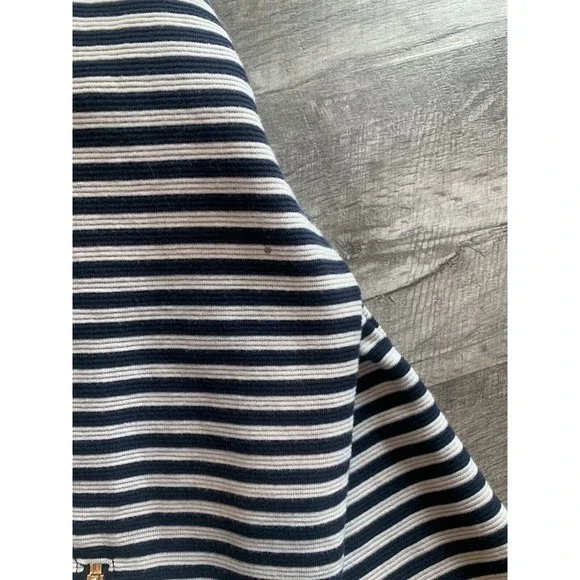 TALBOTS Stretch Cotton Womens Small Striped Boat Neck 3/4 Sleeve Black White - Picture 9 of 12